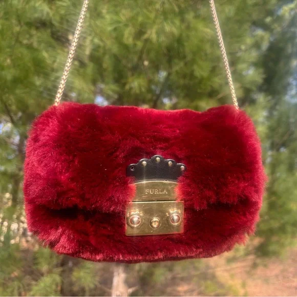 Furla Faux Fur Crossbody Bag - Picture 1 of 17